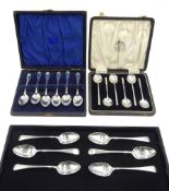 Set of six silver teaspoon, with engraved initials by Cooper Brothers & Sons Ltd, Sheffield 1922-33