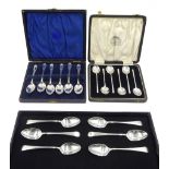 Set of six silver teaspoon, with engraved initials by Cooper Brothers & Sons Ltd, Sheffield 1922-33