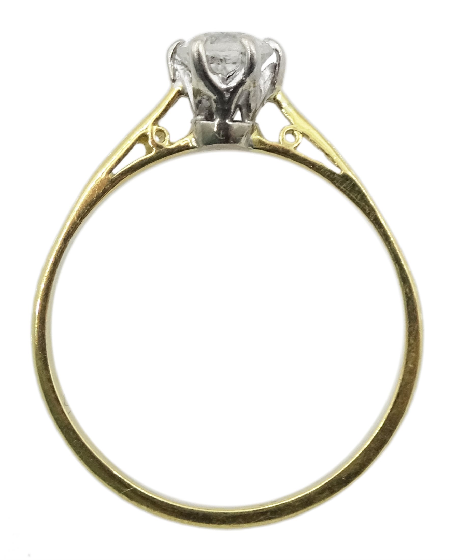 Gold single stone diamond ring, stamped 18, diamond approx 0.30 carat - Image 3 of 3