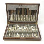 A mahogany cased silver plated canteen of cutlery.