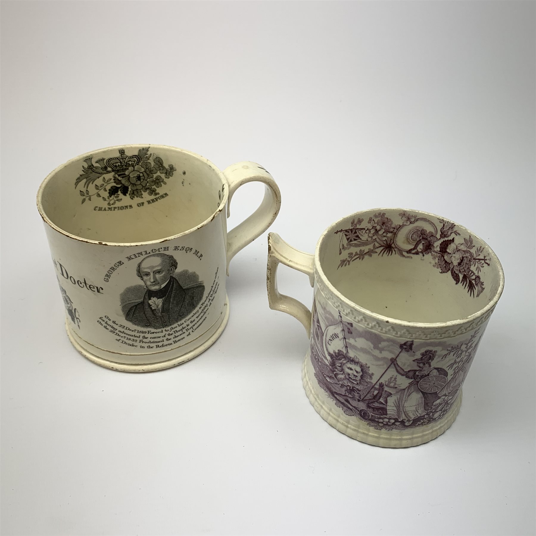 A 19th century Reform mug, detailed with head and shoulder portrait of George Kinloch Esq MP, and in - Image 6 of 10