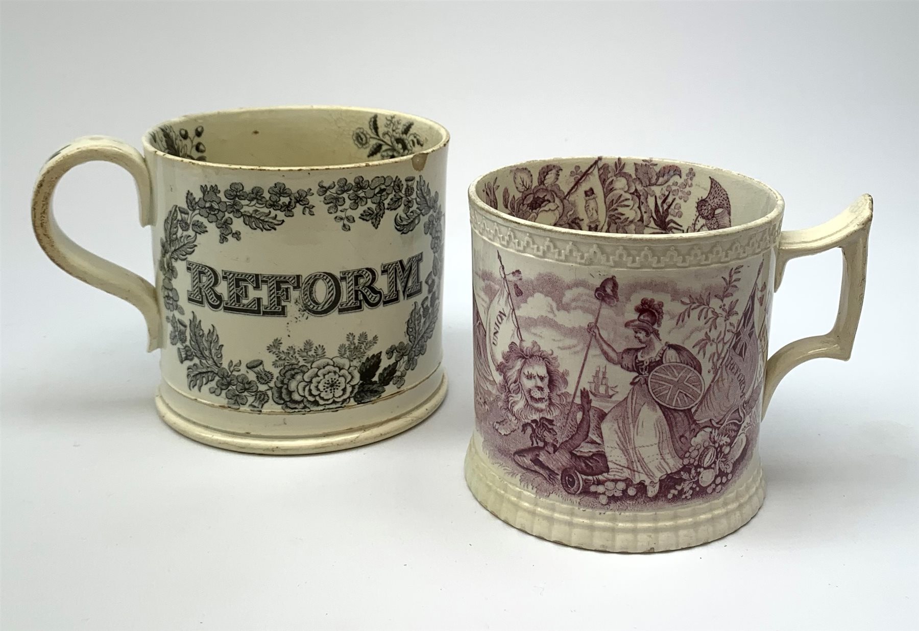 A 19th century Reform mug, detailed with head and shoulder portrait of George Kinloch Esq MP, and in