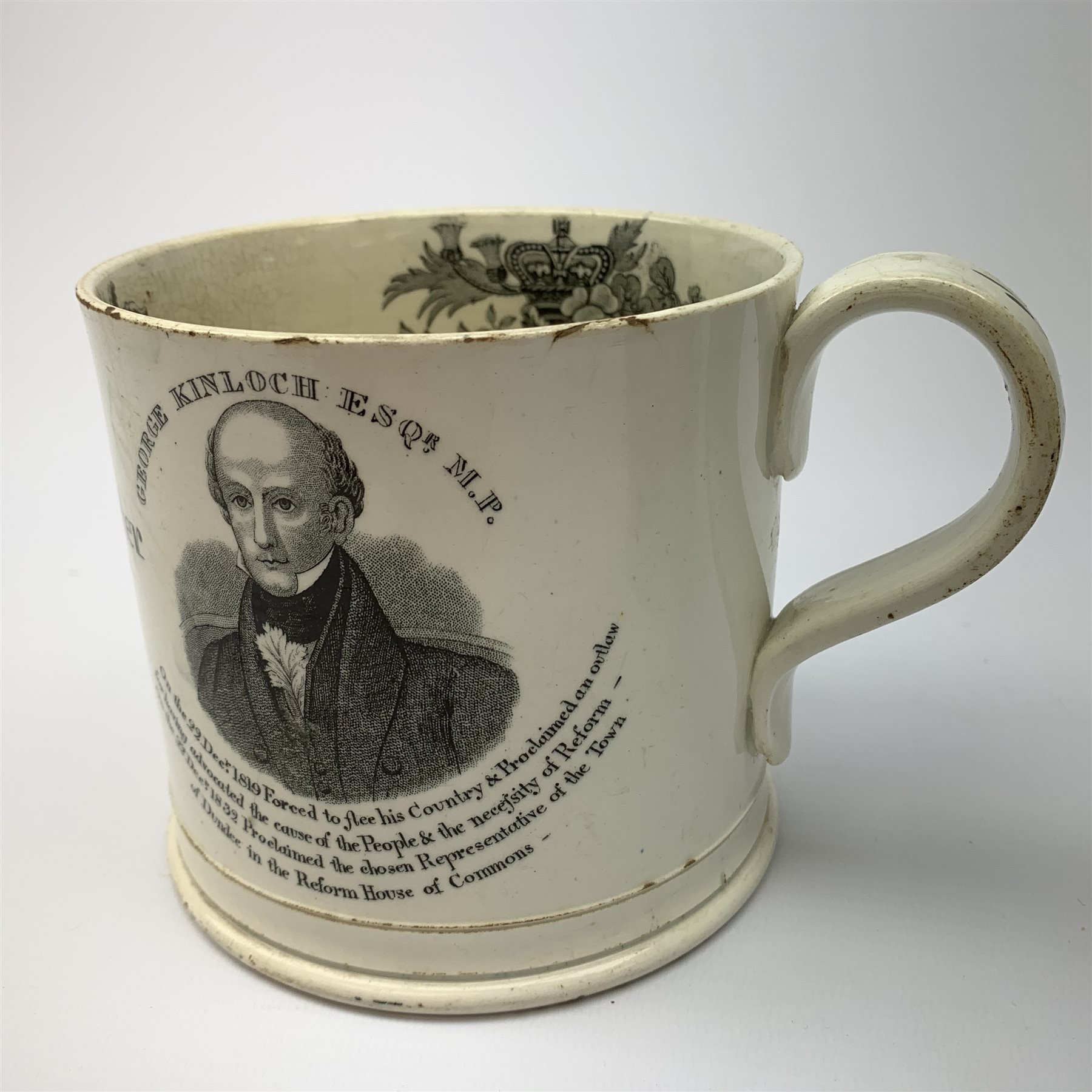 A 19th century Reform mug, detailed with head and shoulder portrait of George Kinloch Esq MP, and in - Image 9 of 10