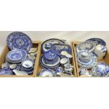 A large quantity of various blue and white ceramics, to include Spode Italian, eight bowls, one larg