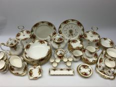 A selection of Royal Albert Old Country Roses tea and dinner wares, comprising six dinner plates, si