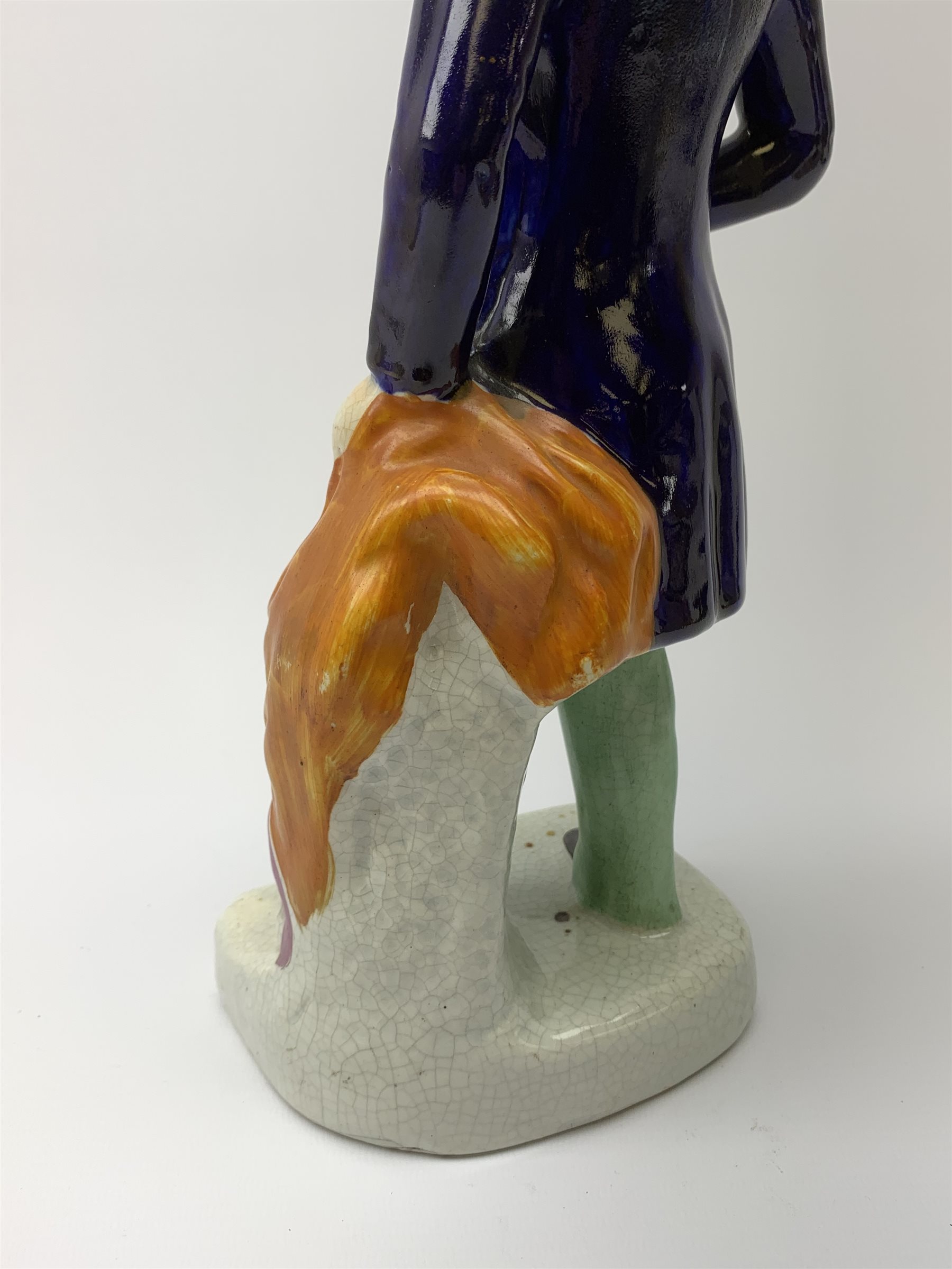 A Victorian Staffordshire pottery figure, modelled as the Duke of Wellington, upon titled base, H33c - Image 5 of 8
