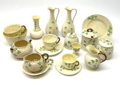 A group of Belleek Shamrock pattern china, to include a number of second period mark pieces, and lat