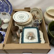 A selection of various ceramics, to include two Victorian jardiniéres, assorted transfer printed pol