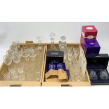 A large quantity of drinking glasses, to include a boxed pair of Royal Doulton tumblers, boxed set o