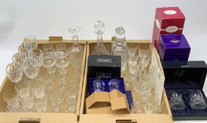 A large quantity of drinking glasses, to include a boxed pair of Royal Doulton tumblers, boxed set o