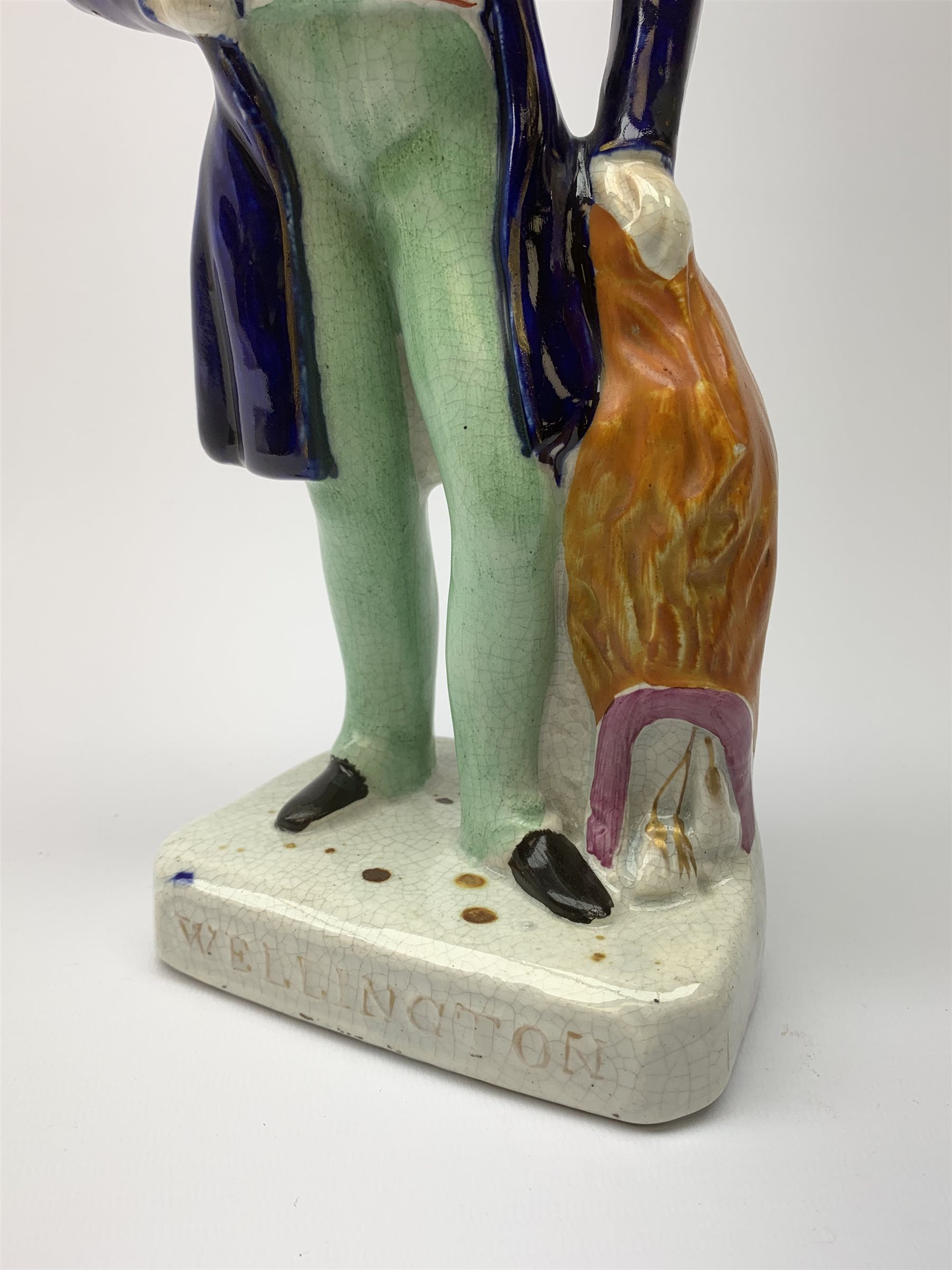 A Victorian Staffordshire pottery figure, modelled as the Duke of Wellington, upon titled base, H33c - Image 3 of 8