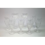 A set of six Waterford Crystal drinking glasses, H15.5cm, together with a further Waterford pair, ea
