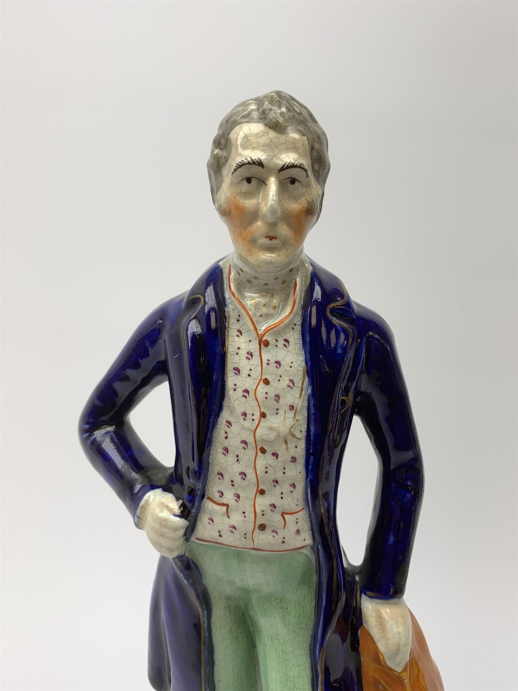 A Victorian Staffordshire pottery figure, modelled as the Duke of Wellington, upon titled base, H33c - Image 2 of 8