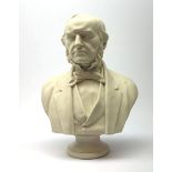 A large Parian Ware bust of William Ewart Gladstone, after E.W. Wyon, F, published by John Stark reg