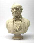 A large Parian Ware bust of William Ewart Gladstone, after E.W. Wyon, F, published by John Stark reg