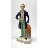 A Victorian Staffordshire pottery figure, modelled as the Duke of Wellington, upon titled base, H33c