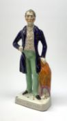 A Victorian Staffordshire pottery figure, modelled as the Duke of Wellington, upon titled base, H33c