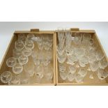 A large quantity of cut lead crystal drinking glasses, to include a number of sets of six, including