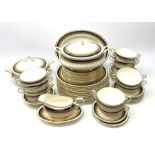 Paragon Stirling pattern dinner wares, comprising twelve dinner plates, eleven dessert plates, one s