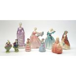 A group of seven Royal Doulton figurines, comprising Celeste HN2237, Gay Morning HN2135, Paisley Sha