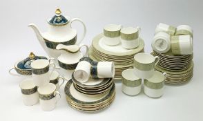 A selection of Royal Doulton tea and dinner wares, comprising Carlyle pattern coffee pot, six coffee