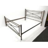 Bronzed finish 4'6" double divan bed surround, W186cm, H120cm, L214cm