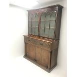 Early 19th century and later mahogany secretaire bookcase, two astragal glazed doors above fall fron