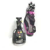 Set ladies Lynx golf clubs with bag and trolley