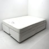 Double 4'6" divan bed, four storage drawers and mattress, W132cm, H62cm, L191cm