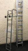 Abru Arrow 2.8m triple extending ladder, 2.83m closed - 7.19m extended and another small roof ladder