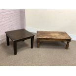 Mexican pine rectangular coffee table (111cm x 60cm, H41cm), and another small table