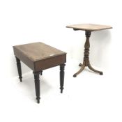 19th century mahogany seat with cover and a mahogany pedestal table