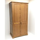 Marks and Spencer cherry double wardrobe, projecting cornice, two doors enclosing single shelf and h