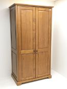 Marks and Spencer cherry double wardrobe, projecting cornice, two doors enclosing single shelf and h