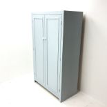 Mid to late century painted wardrobe, two doors enclosing fitted interior, W96cm, H160cm, D46cm
