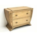 Early to mid 20th century oak two drawer chest, W96cm, H70cm, D43cm