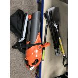 Flymo Scirocco 2500W blower and a quantity of hand tools