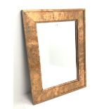 Acid washed copper framed rectangular wall mirror, bevelled plate, 91cm x 122cm