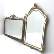 Adams style gilt framed bevel edge mirror (W99cm, H77cm) and another mirror (2)