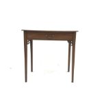 19th century mahogany single drawer side table, fretwork mounts, W71cm, D45cm, H71cm