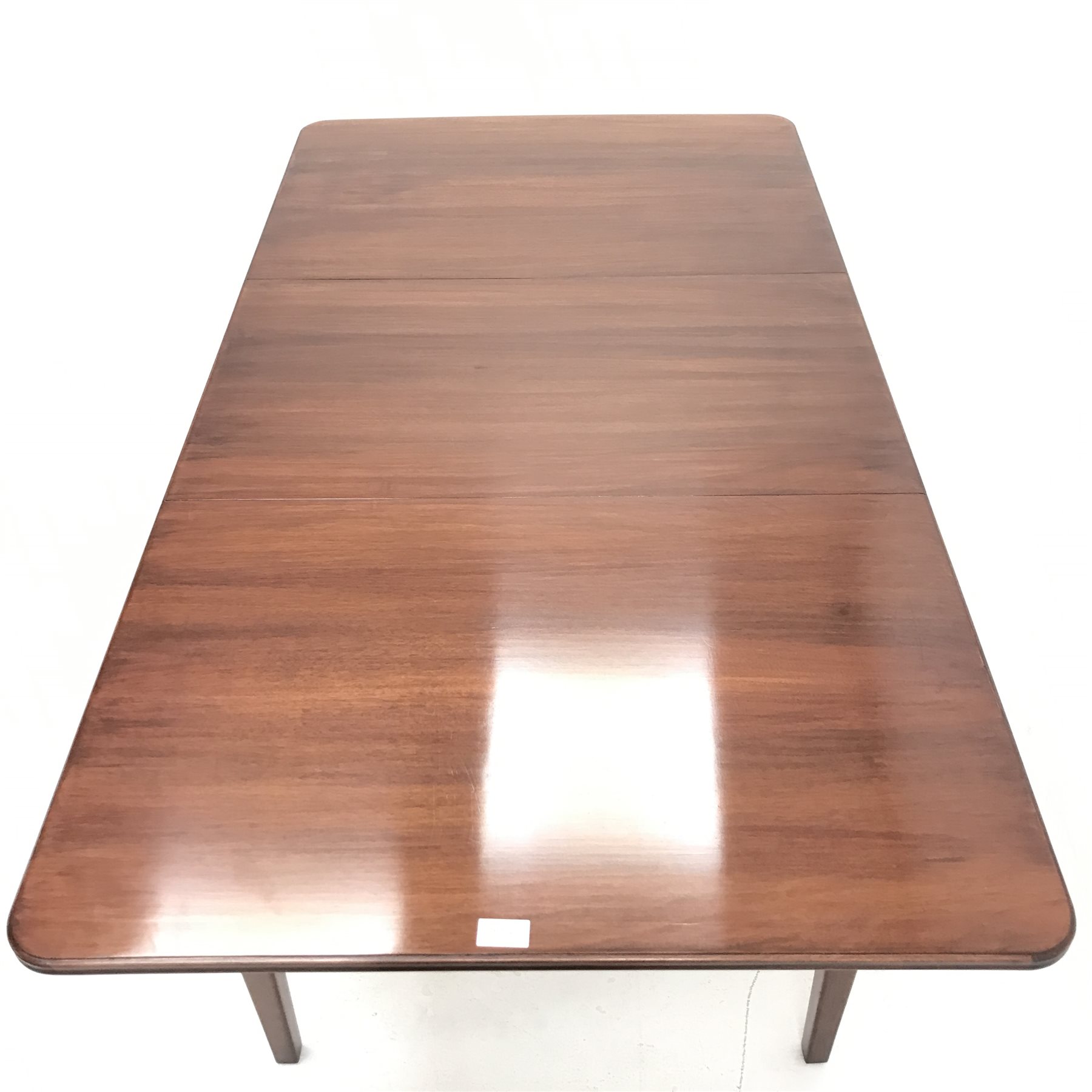 Mid to late century mahogany extending dining table, single leaf, square tapering supports, W153cm, - Image 2 of 4