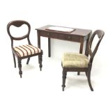 19th century mahogany side table, rectangular top over false frieze drawer fitted with two lion mask