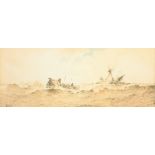 Albert Ernest Markes (British 1865-1901): 'The Rescue', watercolour signed, titled on the mount 20cm