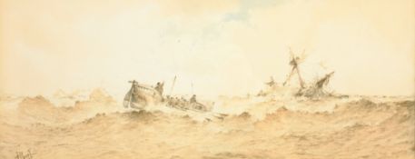 Albert Ernest Markes (British 1865-1901): 'The Rescue', watercolour signed, titled on the mount 20cm