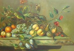 Mayers (20th century): Still Life of Fruit, oil on canvas signed 62cm x 90cm