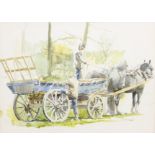 Roy Peter Reynolds (British 1929-): 'The Haycart', watercolour signed, titled verso 25cm x 33cm Pro