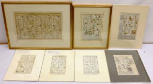 Owen & Bowen: 'Oxford', 'Preston' and 'New Radnor', three 18th century engraved strip maps with late