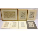 Owen & Bowen: 'Oxford', 'Preston' and 'New Radnor', three 18th century engraved strip maps with late
