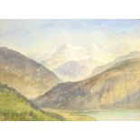 Alfred Young Nutt (British 1847-1924): 'Lake Thun Switzerland', watercolour inscribed verso 27cm x 3