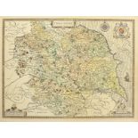 After John Speed (British 1552-1629): 'Yorkshire', colour map 42cm x 55cm